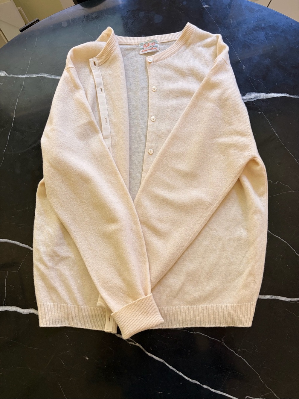 100% wool cream cardigan vintage fall wardrobe staple